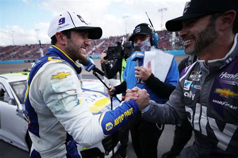 jimmie johnson pushes chase elliott